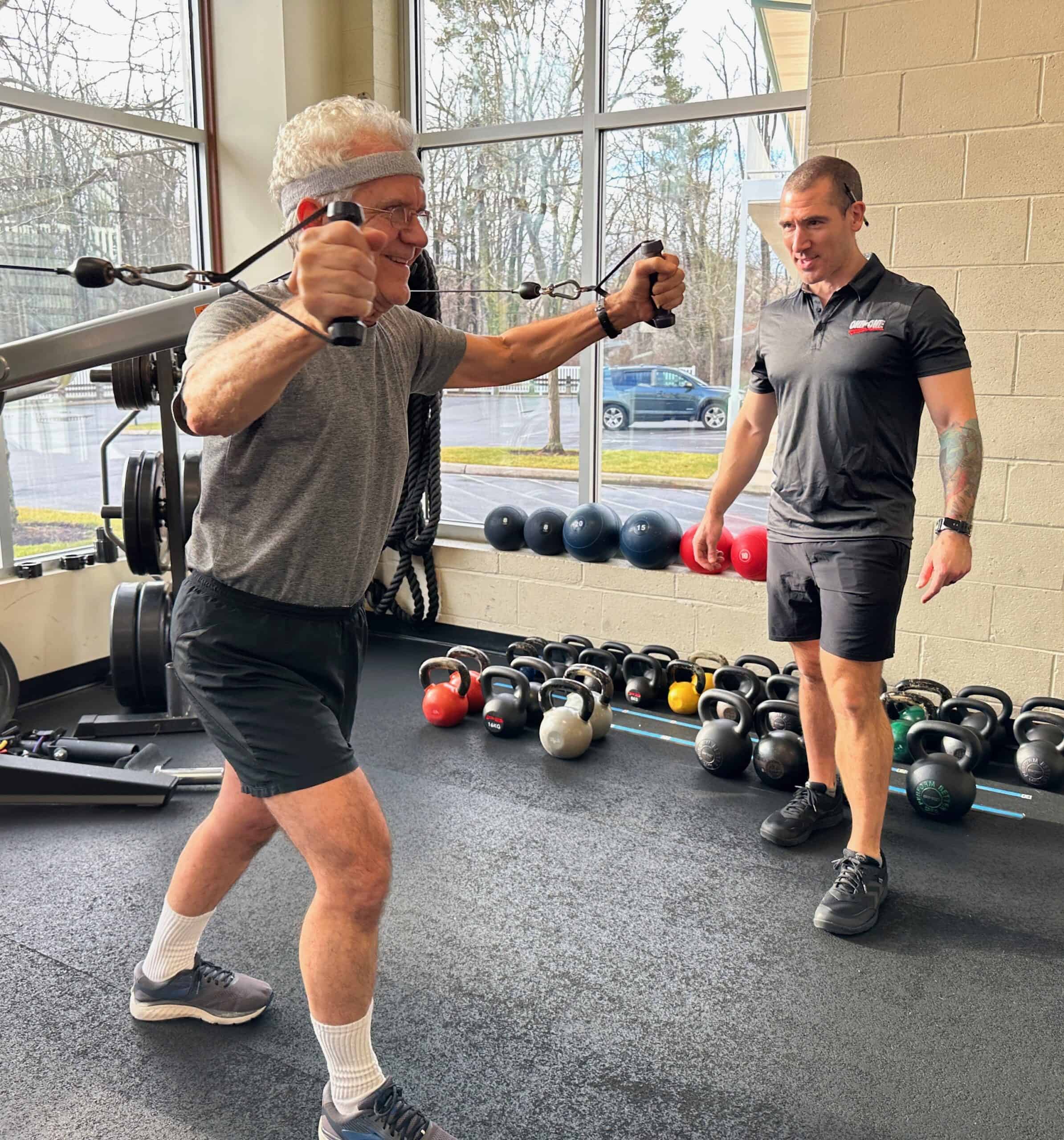 Jack Basiago training with personal trainer and registered dietitian, Geoff Borro
