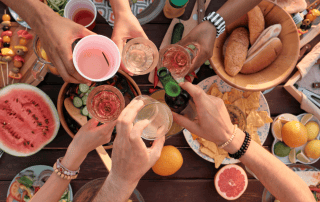 Friends enjoying a summer picnic
