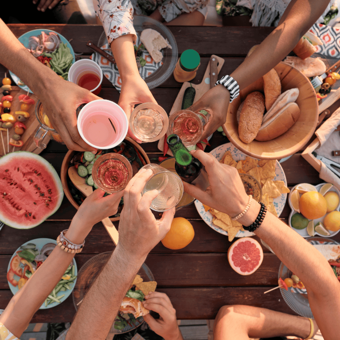 Friends enjoying a summer picnic