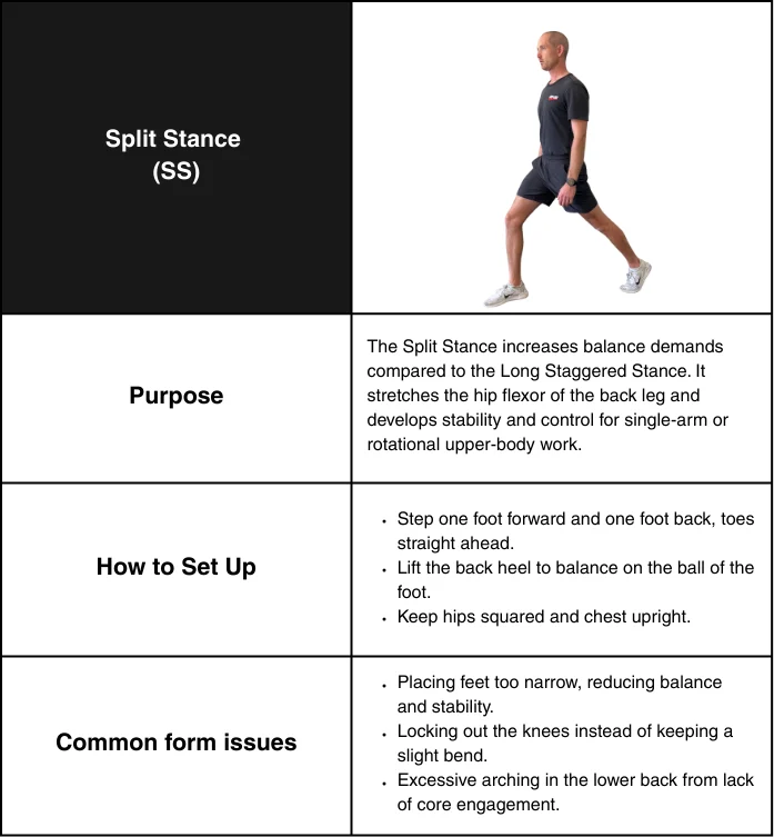 Split Stance infographic