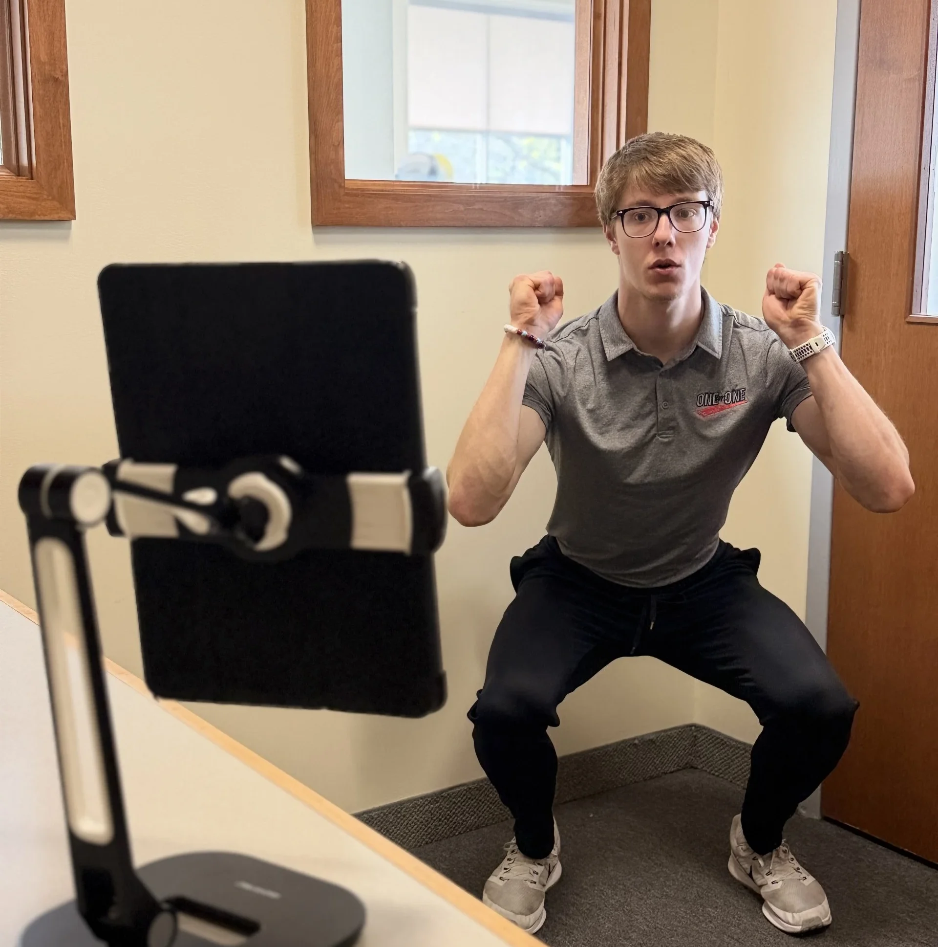 Personal Trainer Josh Training Client Virtually